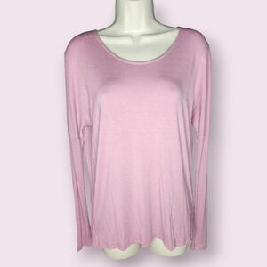 Forever 21 Long Sleeve Open Back Top Pink Size Small